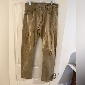 Men's Wrangler Khaki Jeans 33 X 34 Slim Straight